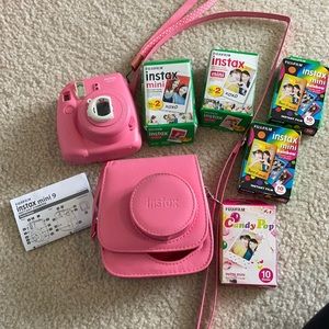 Fujifilm Instax Camera, Case, & 70 sheets of film